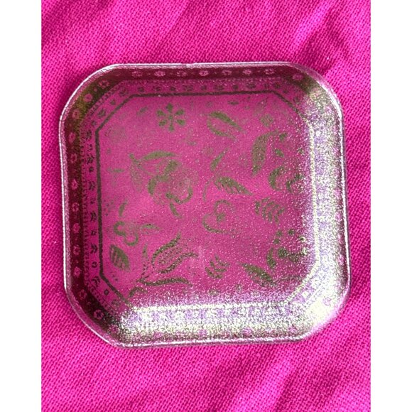 Georges Briard 3 Piece Clear Glass & Gold Plated Decorative Tray Set - Picture 14 of 16